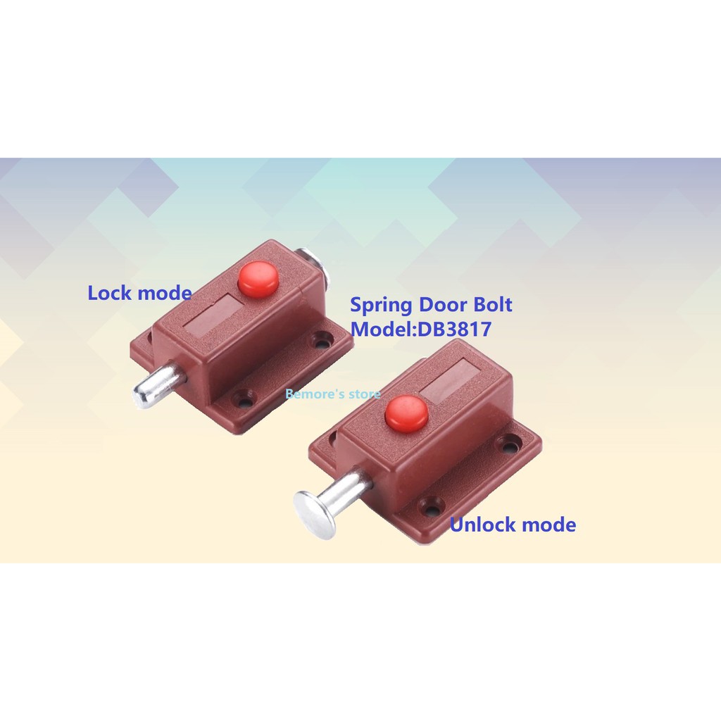 Window Push Button Spring Load Automatic Door Bolt Latches Lock