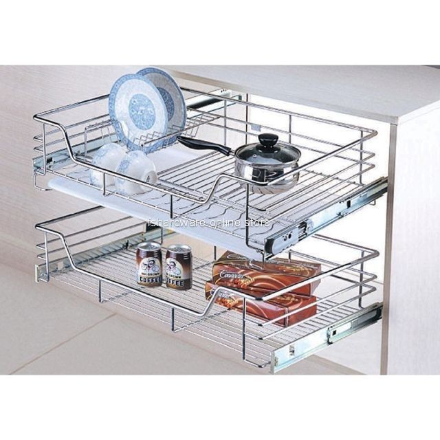600mm 900mm Kitchen Cabinet 2 Tier Multi Function Pull Out