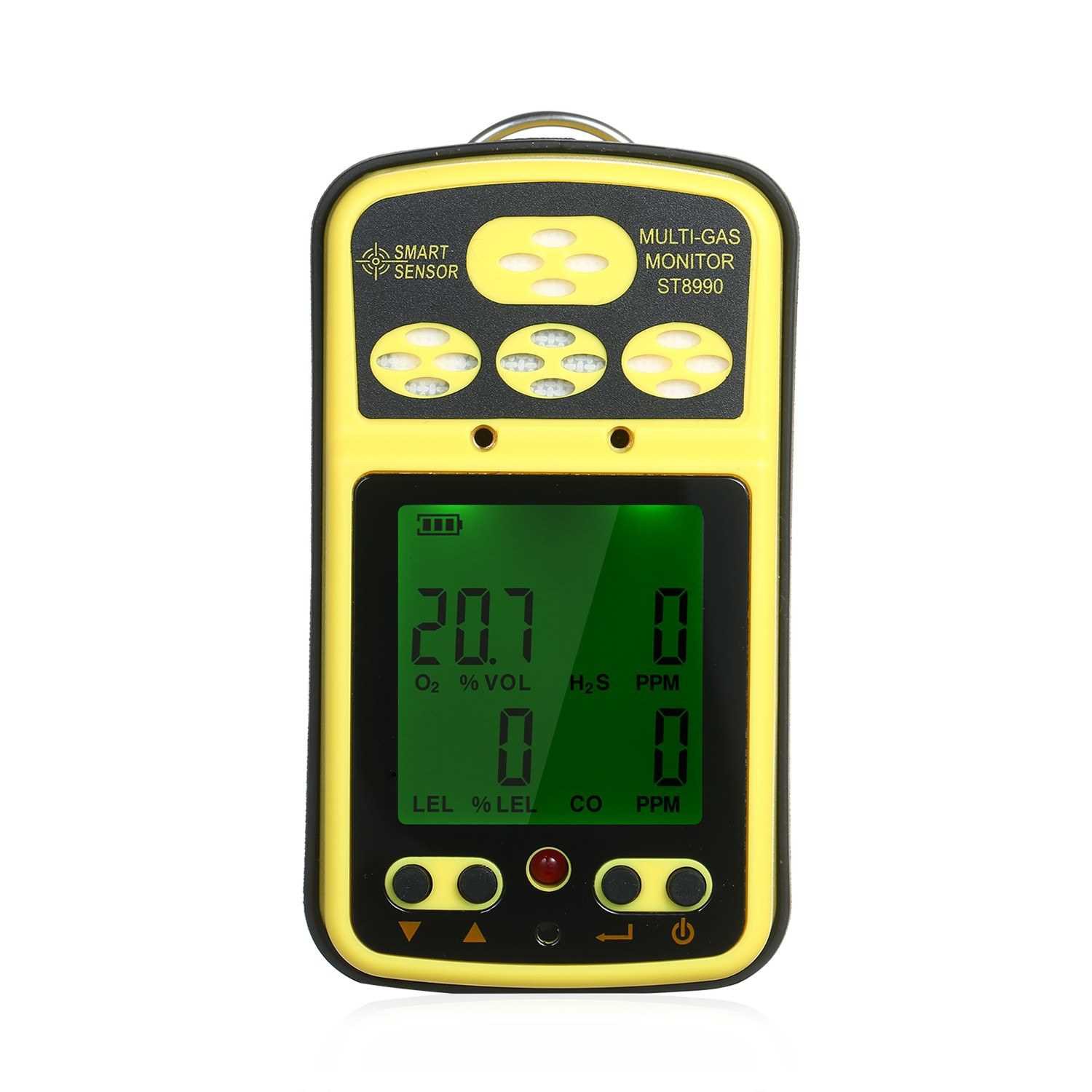 SMART SENSOR ST8990 Multi Gas Monitor Rechargeable 4 in 1 O2 LEL CO H2S