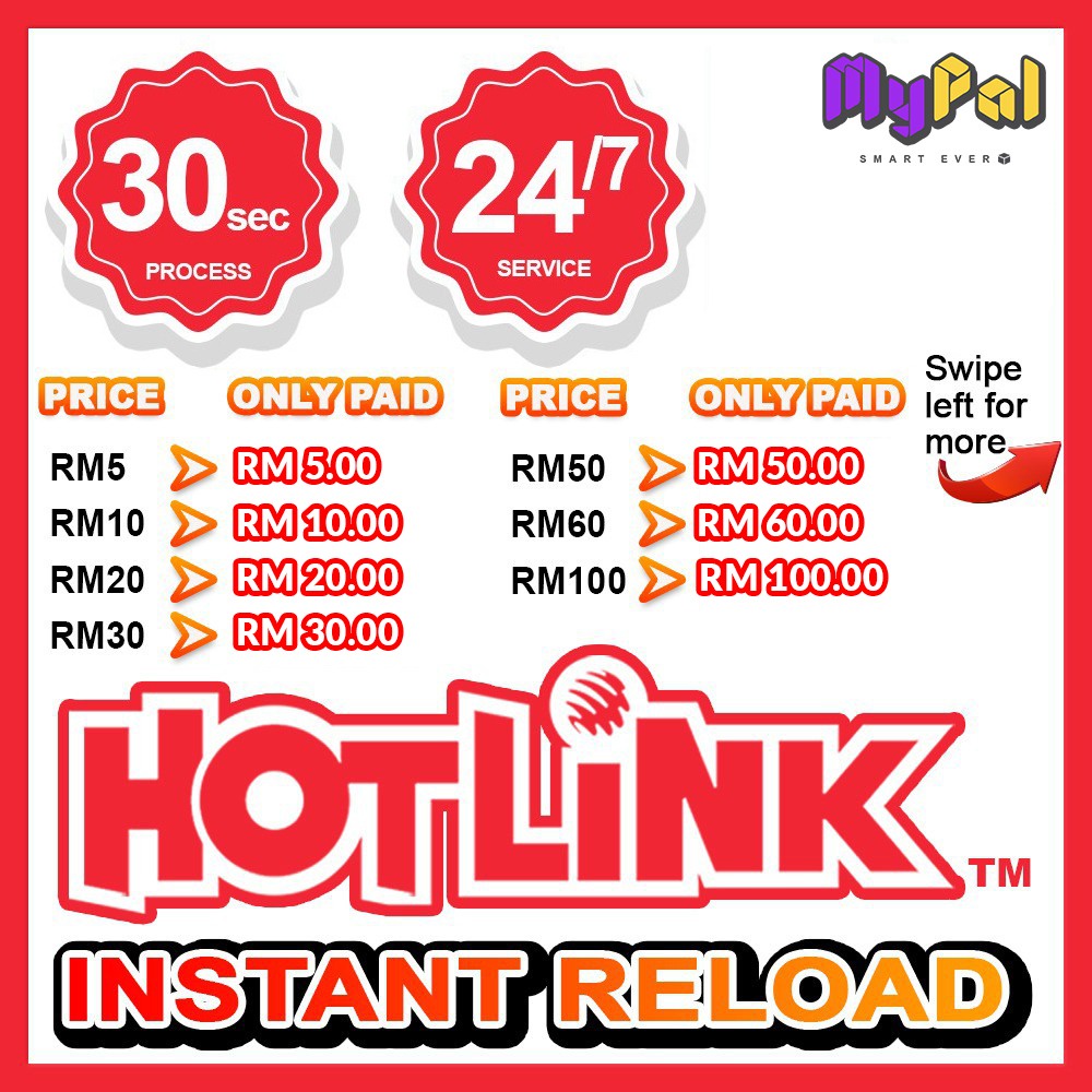 Hotlink Prepaid Instant Mobile Reload Online Top Up Shopee Malaysia