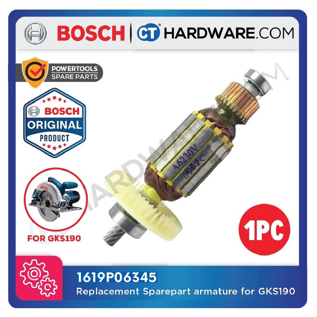 BOSCH 1619P06345 REPLACEMENT SPARE PART ARMATURE FOR CIRCULAR HAND SAW ...