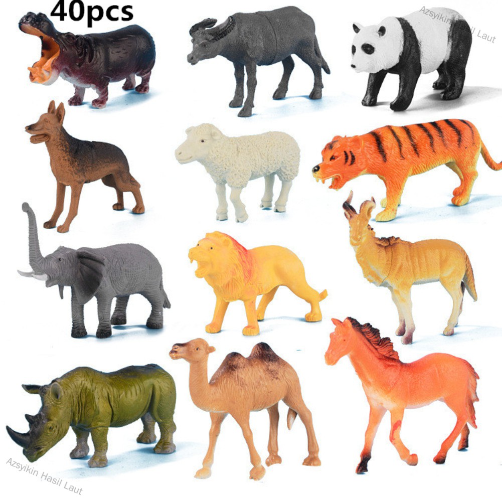 Azsyikin Hasil Laut  40Pcs/Set Kids Simulation Animals Modeling Educational Toys