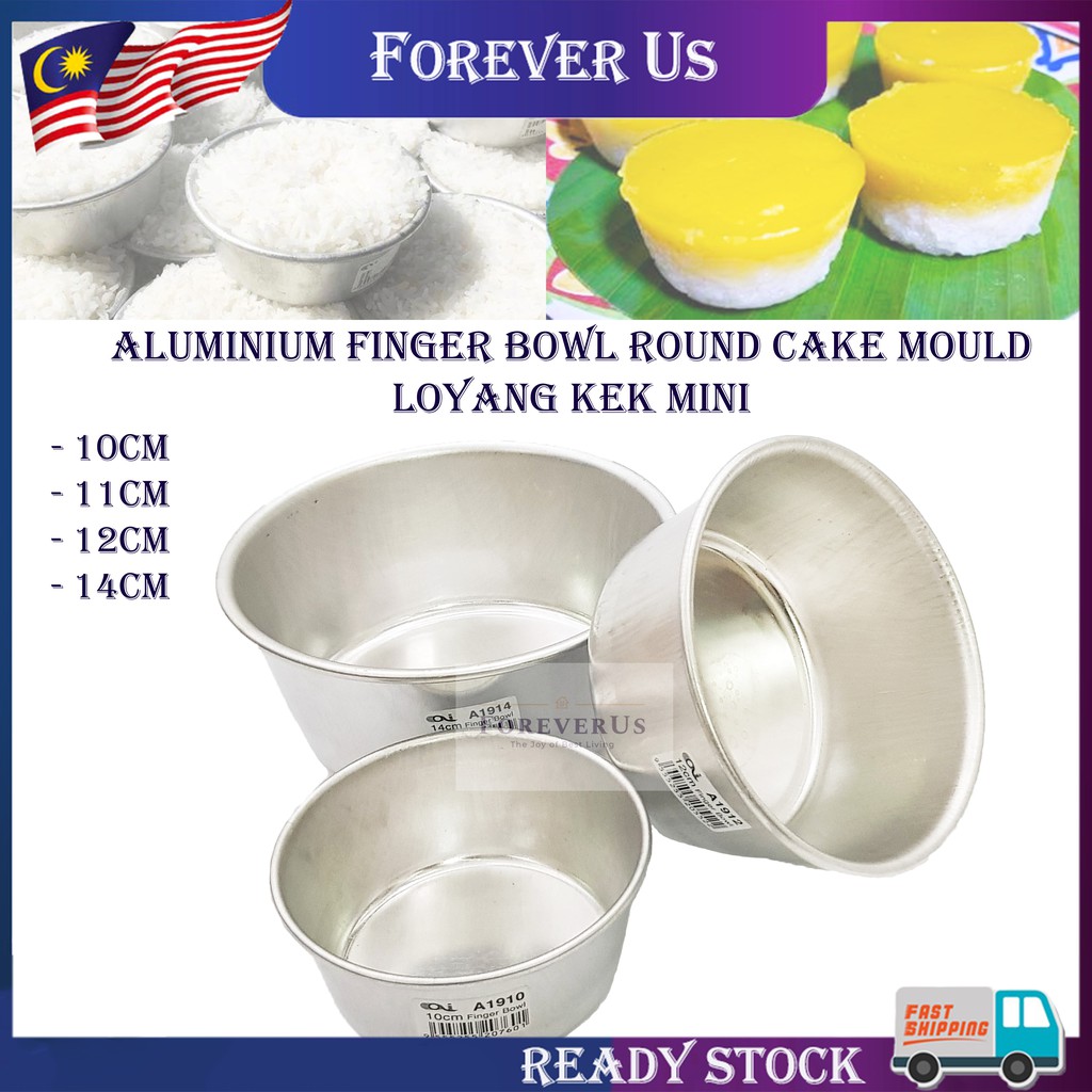 Aluminium Finger Bowl | Acuan Kuih Mini | Nasi Kukus | Loyang Kek Mini | Mini Round Cake Mould - 10/11/12/14cm