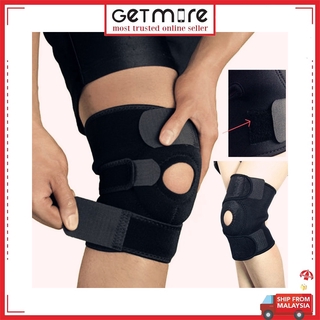 GETMORE Adjustable 4 Spring Knee Support Protect Guard Sport Laras Sokongan Melindungi Guard Sukan Lutut Kaki Sokongan