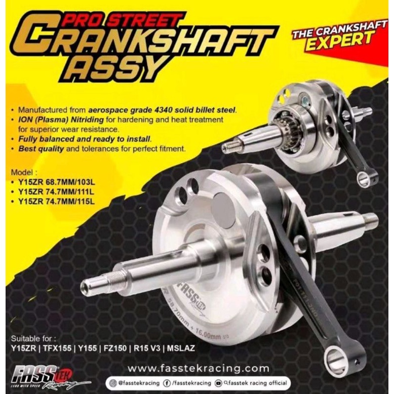 FASSTEK PRO STREET CRANKSHAFT JACK UP 5mm / 8mm FOR Y15ZR LC135 1.5 4. ...