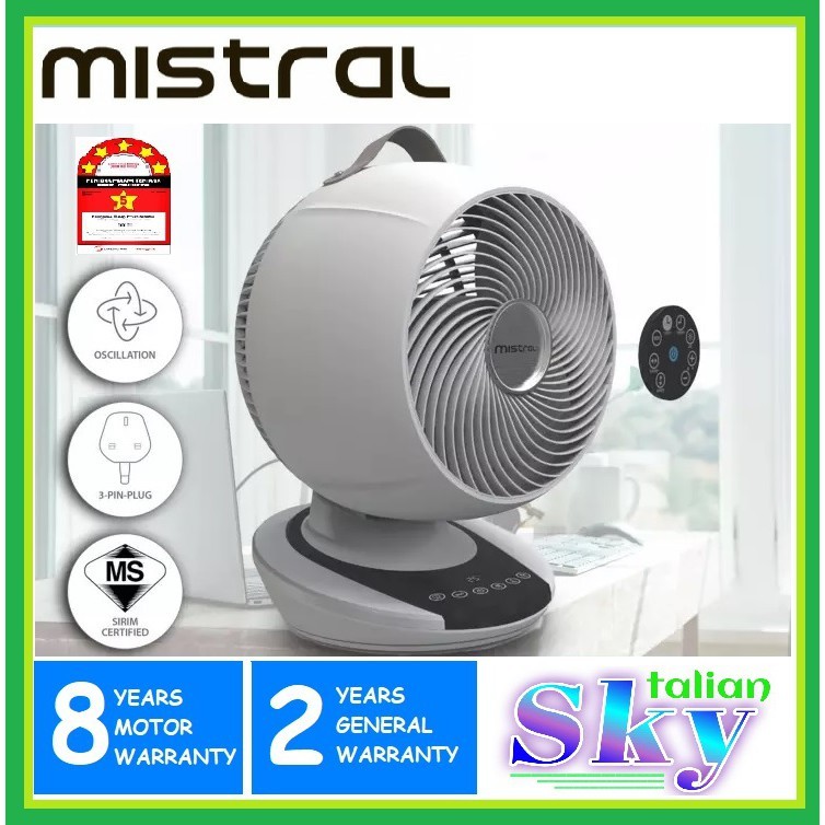 Mistral Air Circulator Fan / Table Fan / Oscillation Fan MACD1001 MAIRONE DC Motor