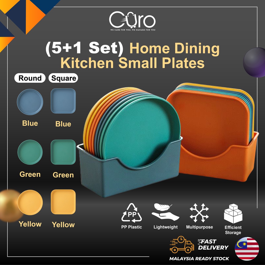 Curo 51 Set Home Dining Kitchen Small Plates Home Furnishing Bones Square Plate Disc Pinggan 4194