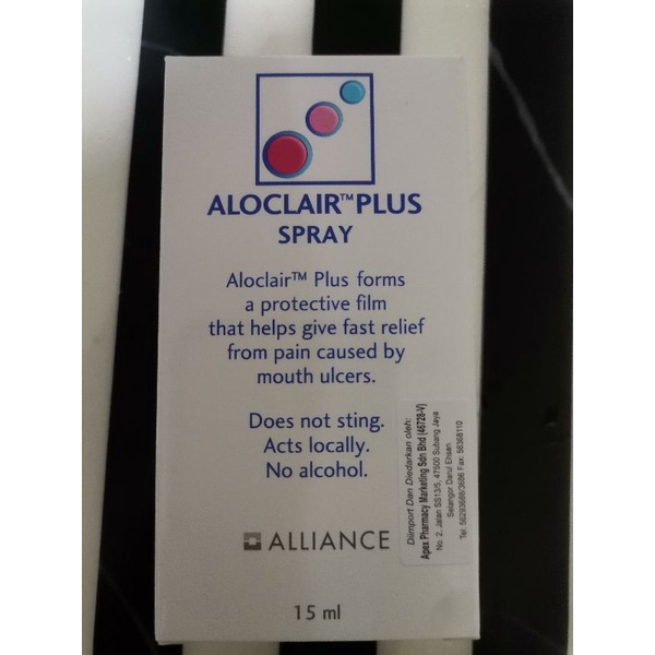 Aloclair Plus Spray 15ml Untuk Ulser Natural Spray Expired 092024