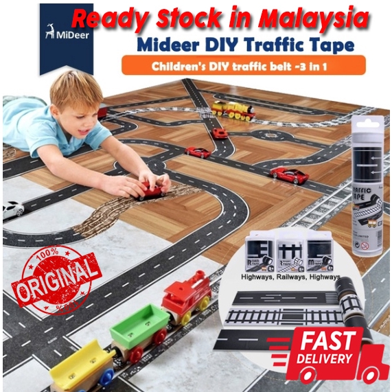 Mideer Road Tape DIY Car Track Play Vehicle Train Railway Motorway ...