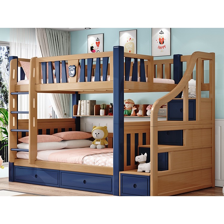 Double Decker Modern Solid Wood Bunk Bed For Children Adult Up Down Bed ...