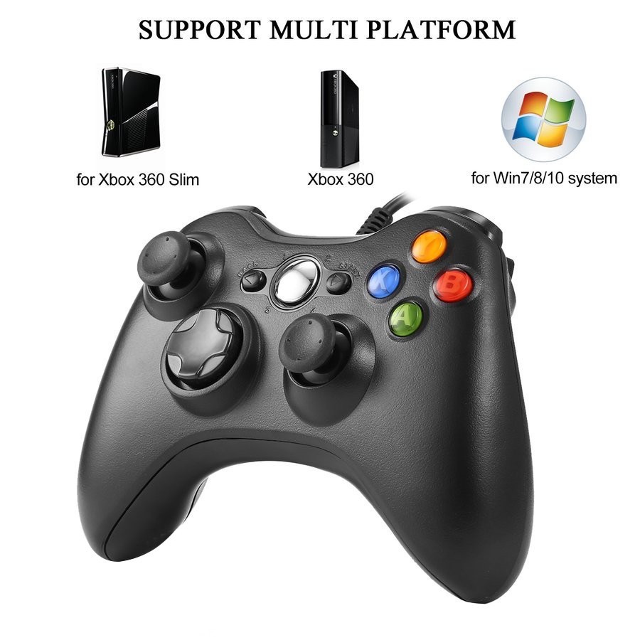White Xbox 360 Controller,TGJOR Wired USB Game Controller Gamepad Joystick with Shoulders Buttons for Microsoft Xbox & Slim 360 PC Windows PC 