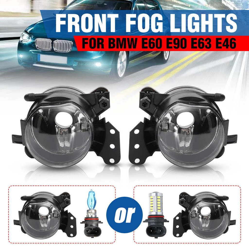 L&R Front Clear Lens Fog Light Lamp Housing For BMW E46 E60 E63