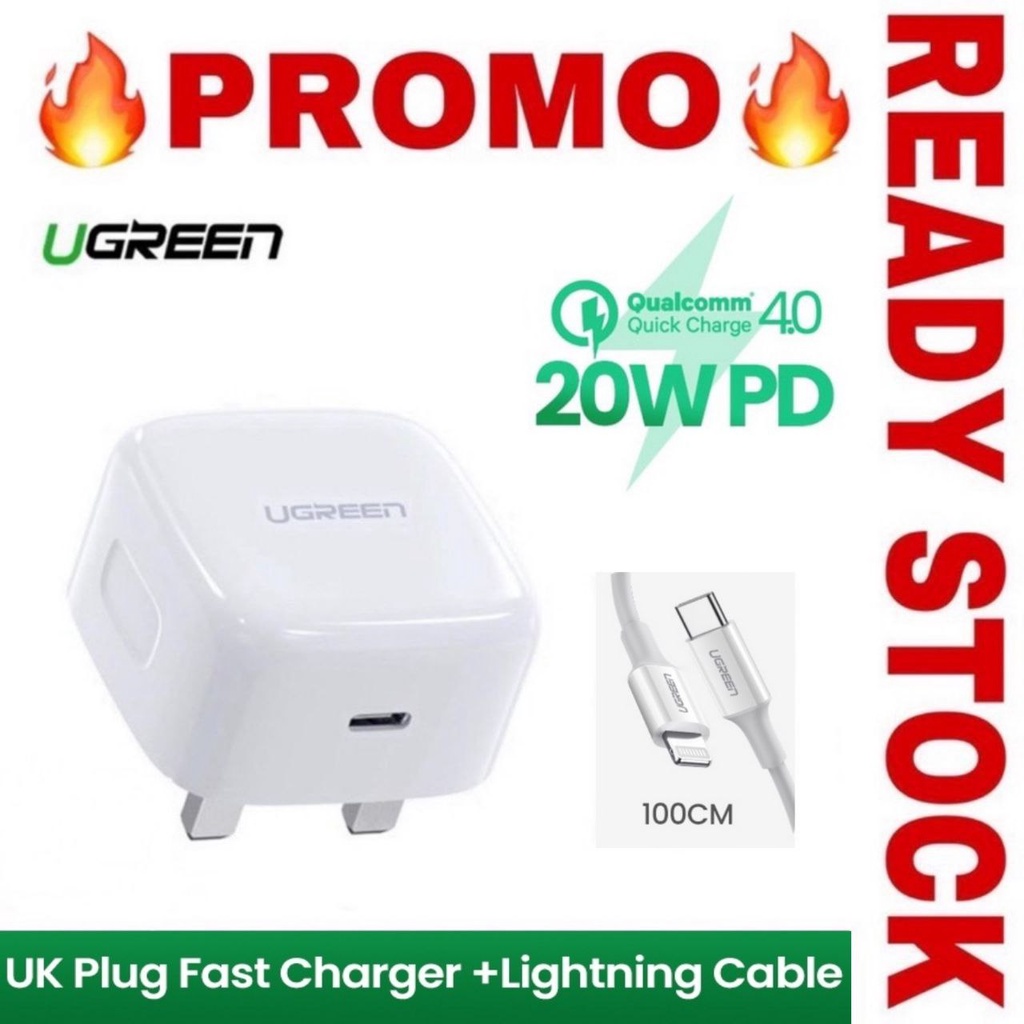 18W 20W 30W FAST CHARGER UGREEN READY STOCK (COD KUALA NERUS) Shopee