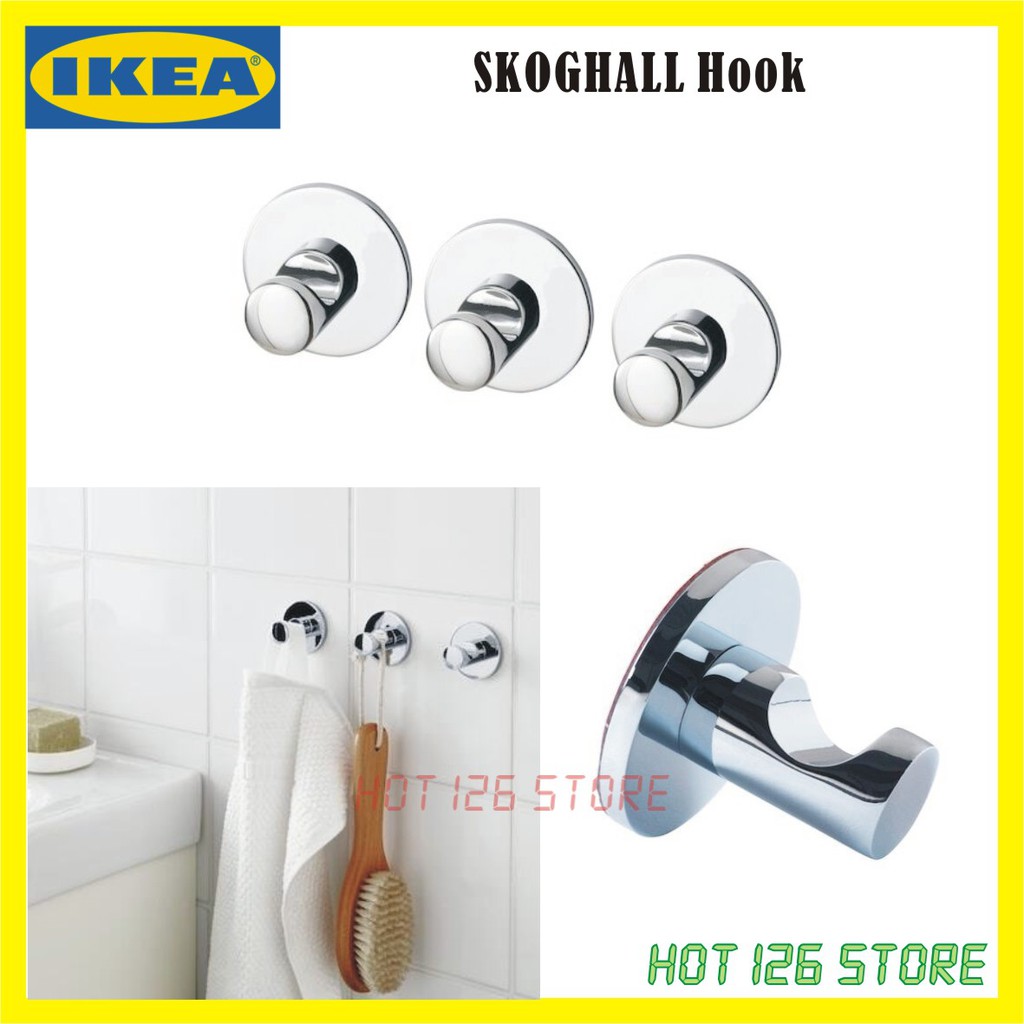 IKEA - SKOGHALL Hook, Self-Adhesive, Chrome-Plated | Shopee Malaysia