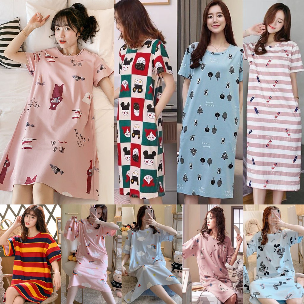 baju tidur wanita pyjamas women nightwear baju tidur plus size night