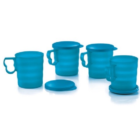 Tupperware Blossom Mug with Seal 350ml (4pcs)