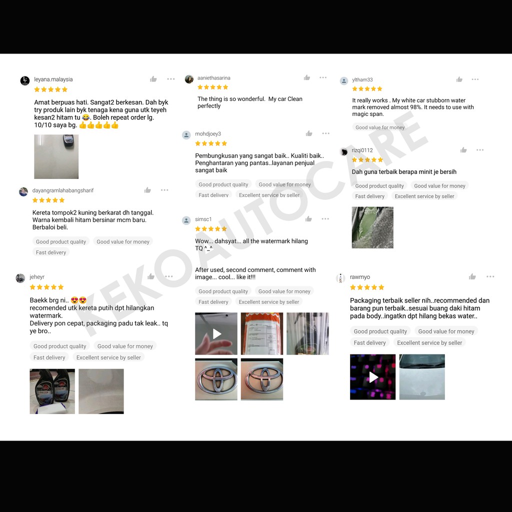 Cuci Kesan Air Pada Cat Kereta Putih Keko White Shine Shopee Malaysia