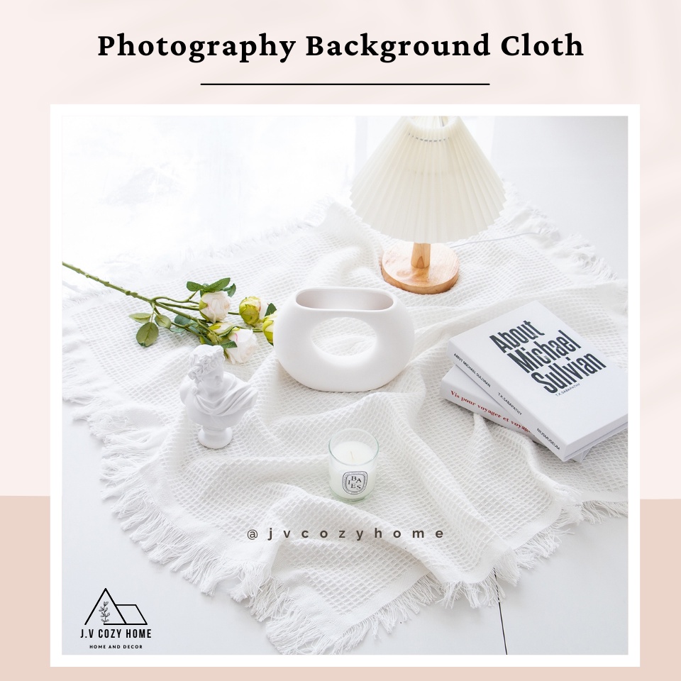 Photoshoot Background Photography Props Kain Putih Background Flatlay Flat Lay Food Baby White Background Picnic 摄影背景布