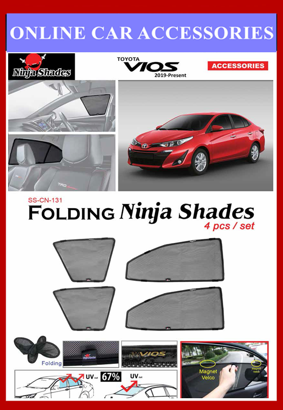 Toyota Vios (2019-Present) Magnetic Ninja Sun Shade (4 pcs)