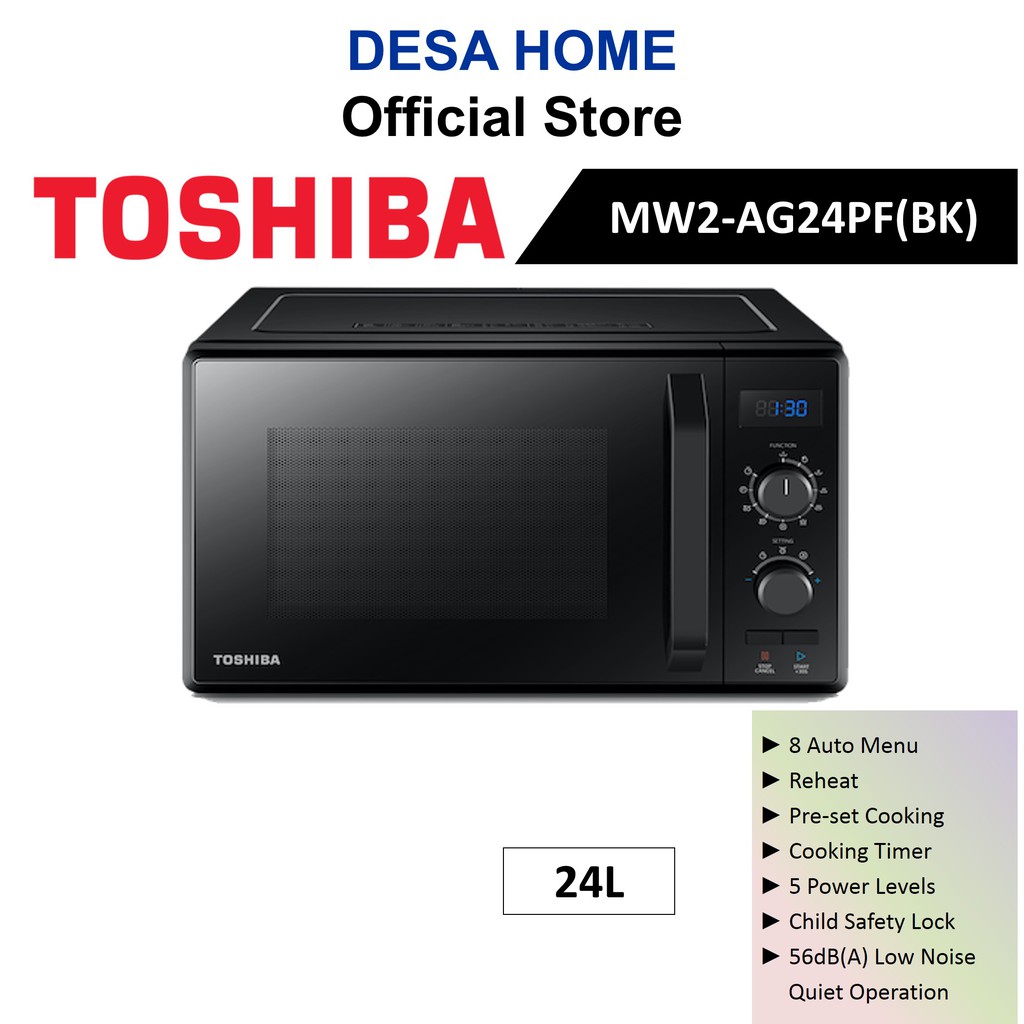 TOSHIBA MW2-AG24PF(BK) 24L MICROWAVE WITH GRILL COLOUR: BLACK MW2AG24PFBK
