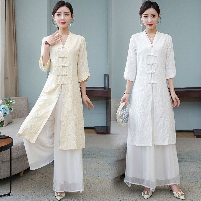 ✨Ready Stock✨ 2021 Long Cheongsam Dress Plus Size Long Sleeve Chinese New Year Dress Hanfu Qipao Dress 改良版大碼旗袍女裝 2021 新款