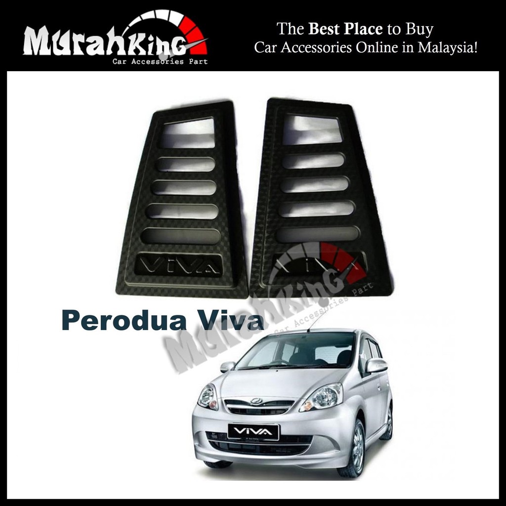 Perodua Viva 3D Carbon Triangle Mirror Panel Rear Side 