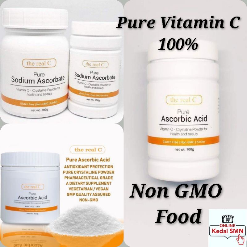 [Ready Stock] Ascorbic Acid The Real C (100gm & 300gm) & Sodium