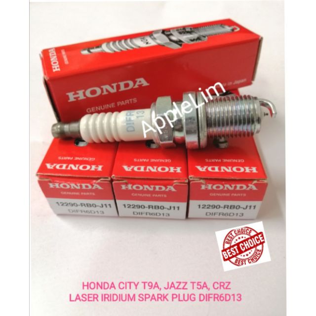 12290RBOJ11 Iridium Spark Plugs for Honda City T9A, JAZZ T5A, CRZ (DIFR6D13) (4 pcs) Shopee