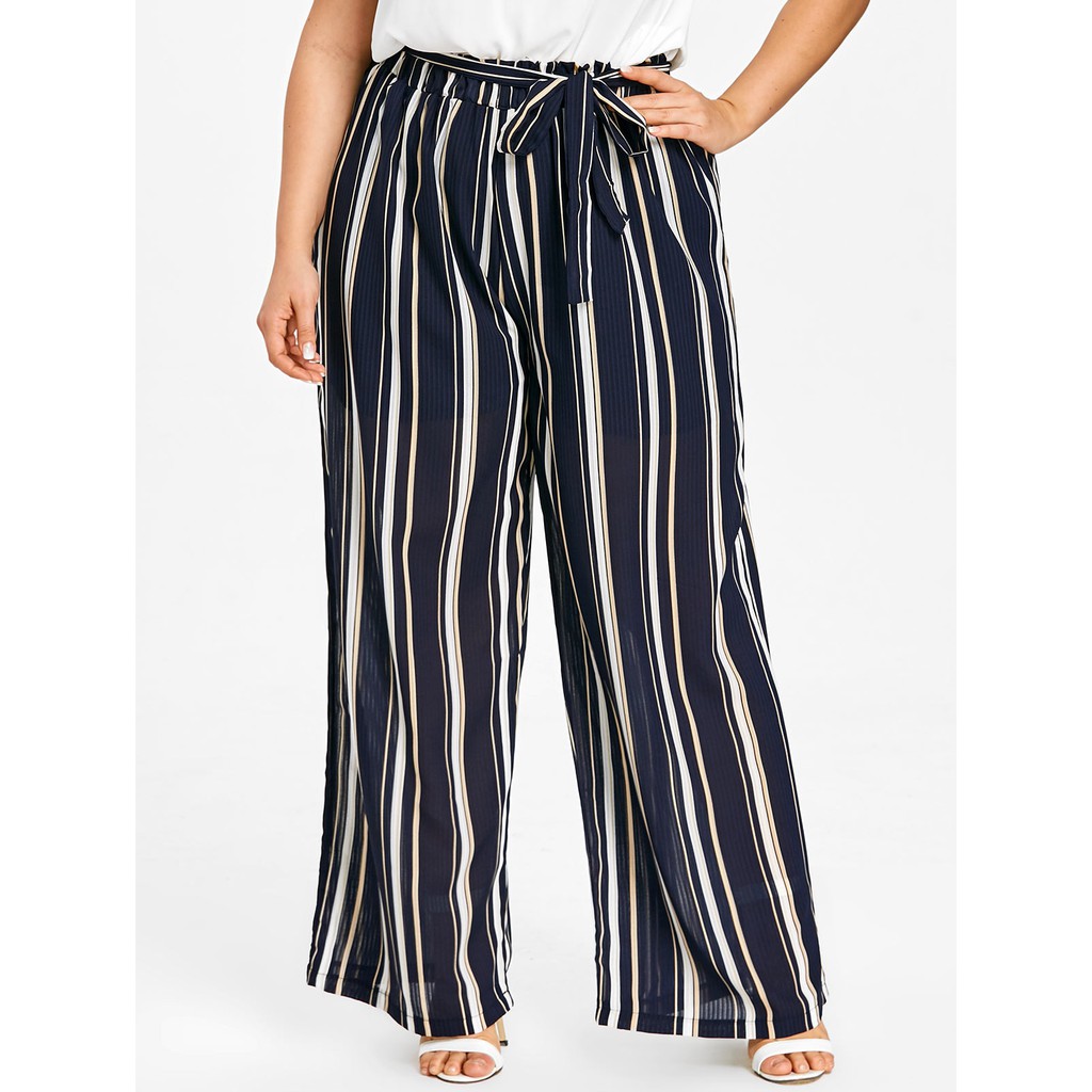 plus size striped palazzo pants