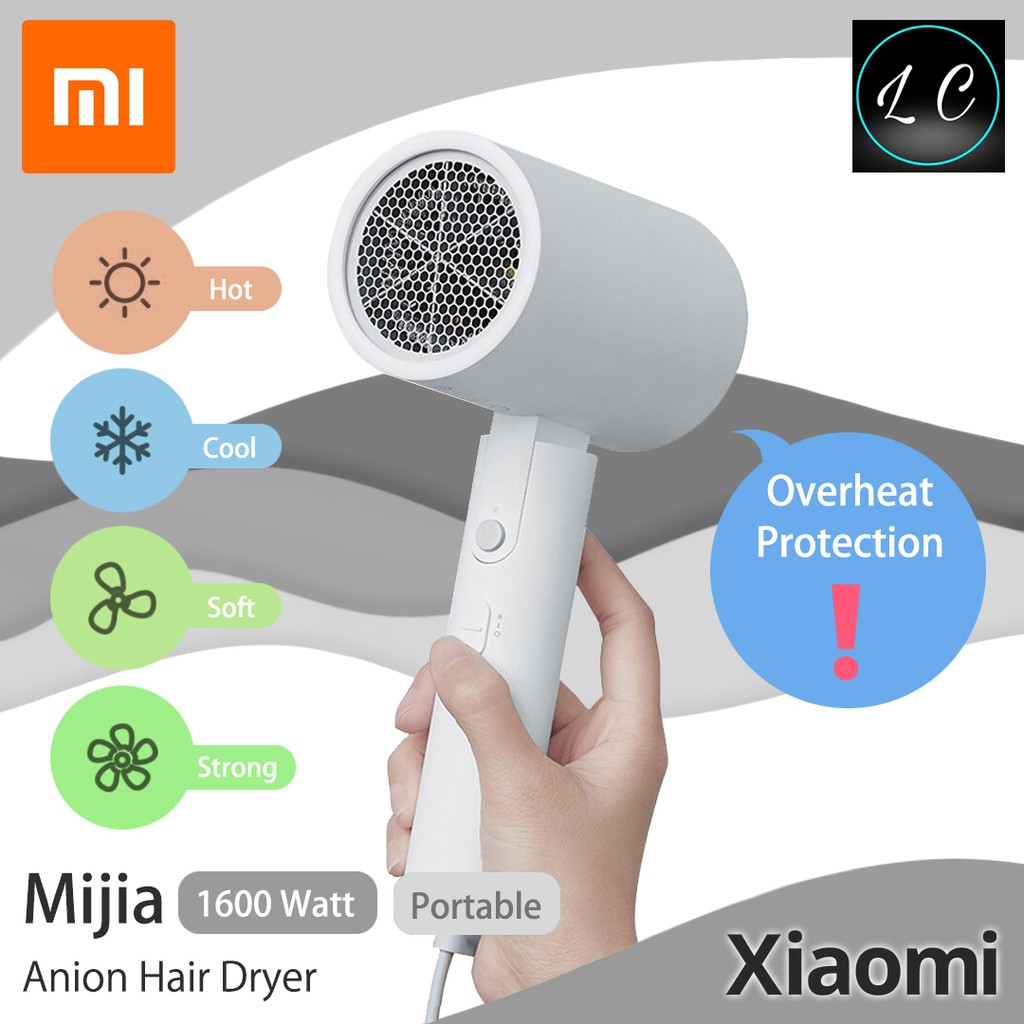 Xiaomi Original Mijia Portable Anion Hair Dryer 1600W Professinal Quick Drying Travel Home Foldable Hairdryer