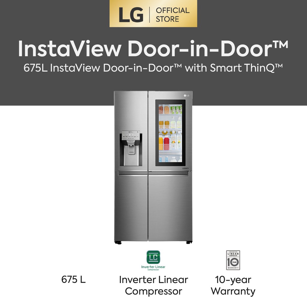 Lg 668l Instaview Door In Door Refrigerator Gc X247csav Nett Capacity 601l Shopee Malaysia