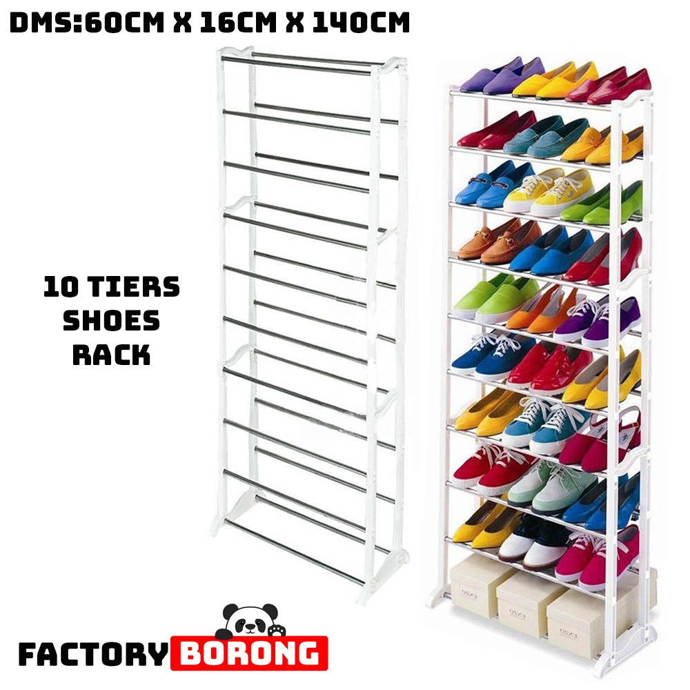 Amazing Space Saving 10 Tier Level Shoe Shoes Rack Shopee Malaysia