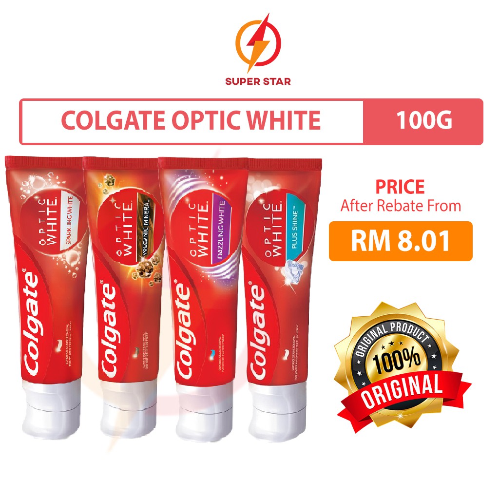 Colgate Optic White Volcanic Mineral / Plus Shine / Sparking / Dazzling ...