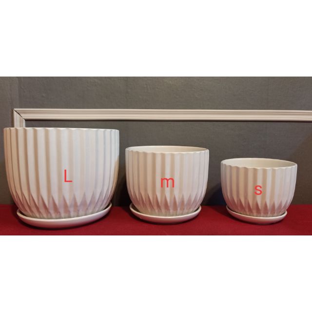 READY STOCK PASU  SERAMIK PUTIH  WHITE CERAMIC POT Shopee 