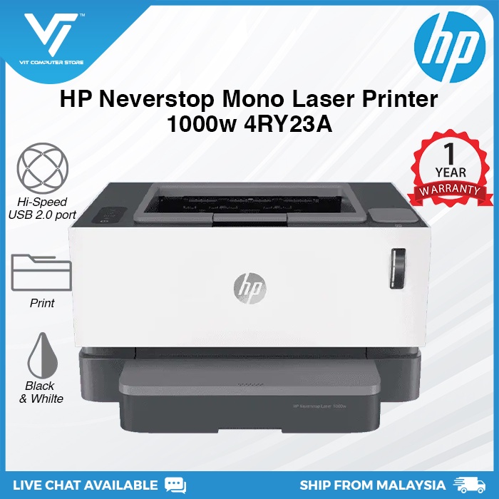 Hp Neverstop Mono Laser 1000w Printer Shopee Malaysia