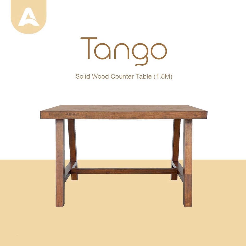 Arturo - Tango Solid Wood Counter Height Dining Table (1.5M) | Shopee Malaysia