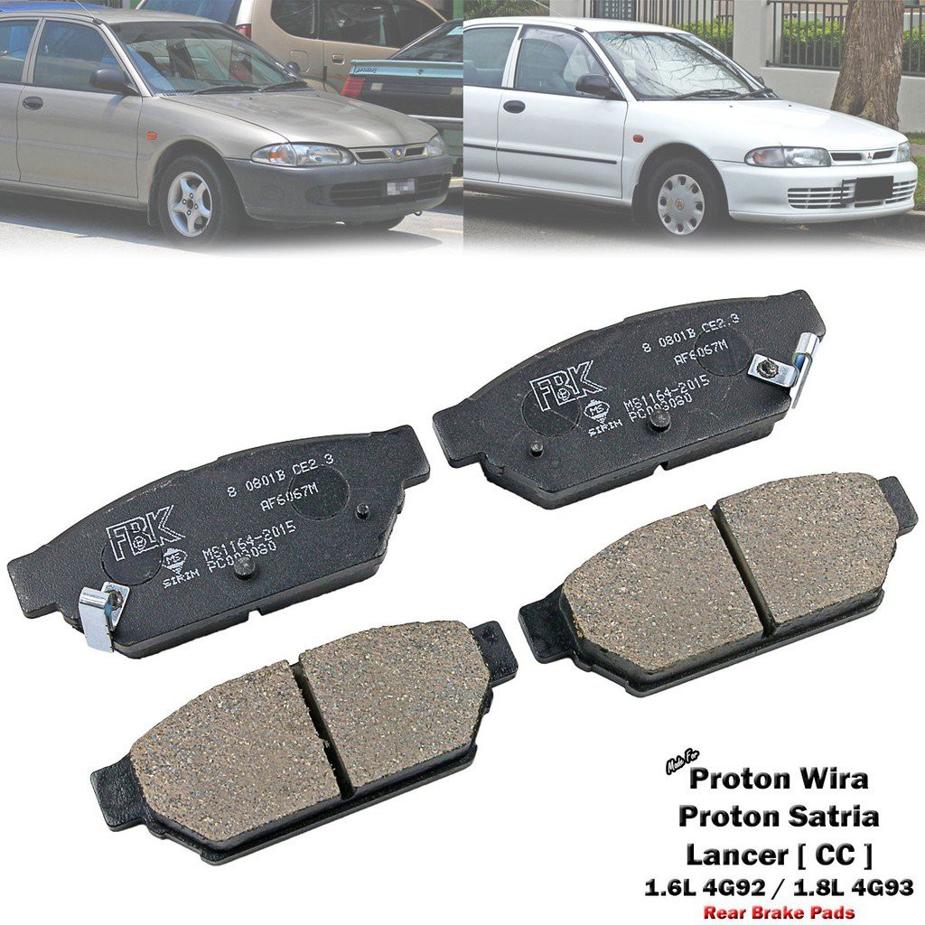 Rear Disc Brake Pad For Proton Wira Satria 316 318 416 418 Persona 1.6L 1.8L