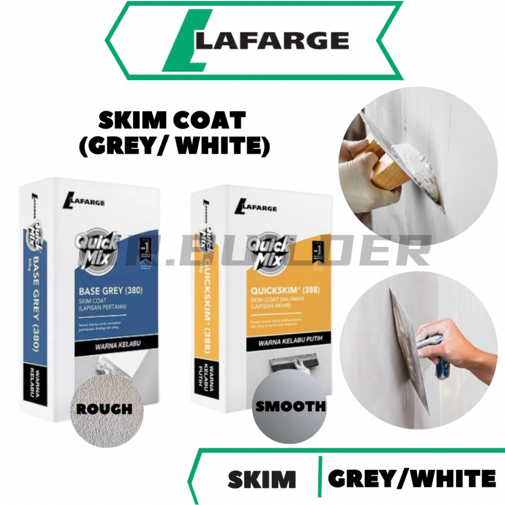 LAFARGE (25KG) QuickMix 380 388 382 385 Grey White Rough Smooth Skim