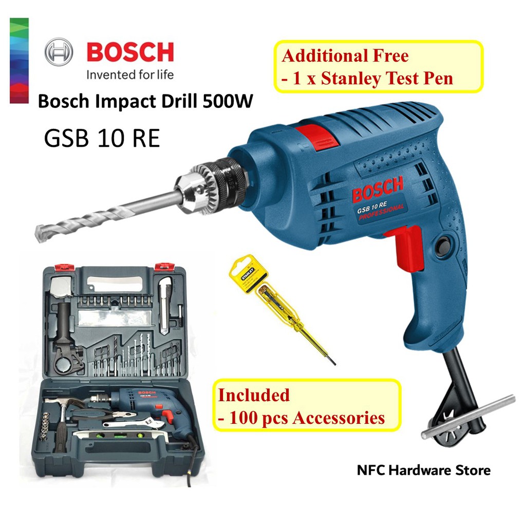 Bosch Gsb 10 Re Impact Drill 500w Gsb10re Shopee Malaysia