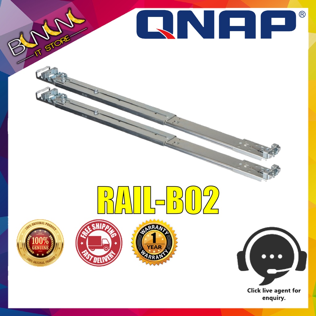 [Ready Stock] QNAP RAILB02 Rack Slide Rail Kit for TVS471U & other 2U