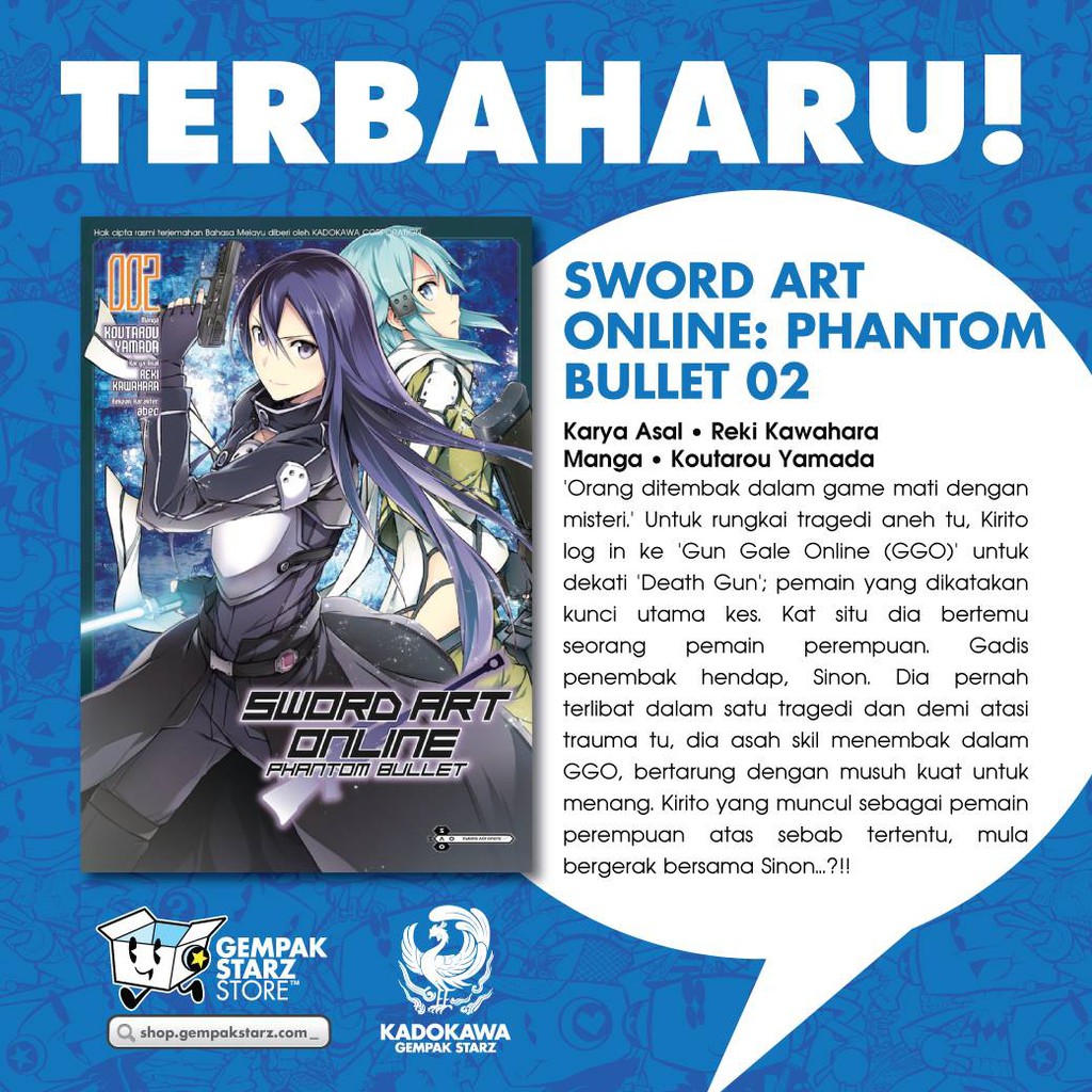 Manga Sword Art Online Phantom Bullet By Reki Kawahara Koutarou Yamada Fullset Vol 1 3 Complete Shopee Malaysia