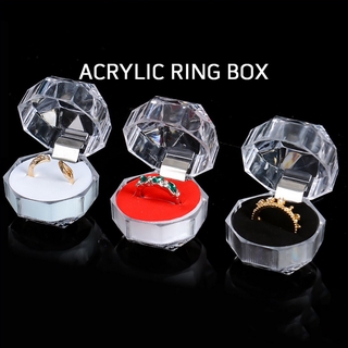 1pcs Acrylic Ring Box Jewellery Box Earring Storage Display Mini Jewerly Box