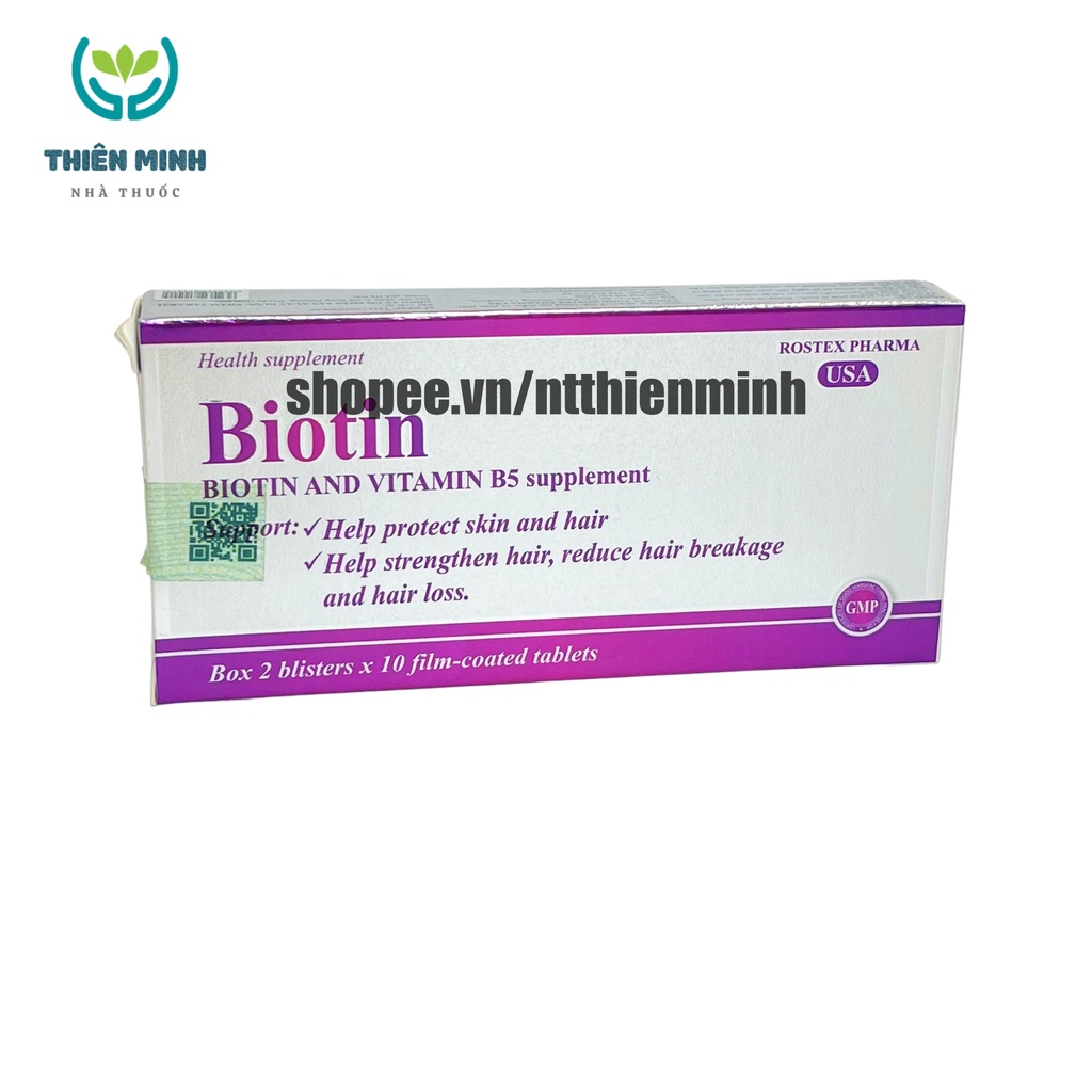 (Box Of 30) biotin + vitamin B5 Supplements Help Reduce Hair Loss