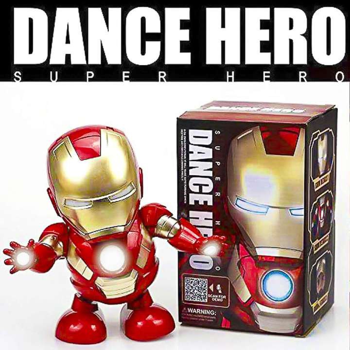 The new mini Q version of Avengers Iron Man Spiderman dances with LED ...