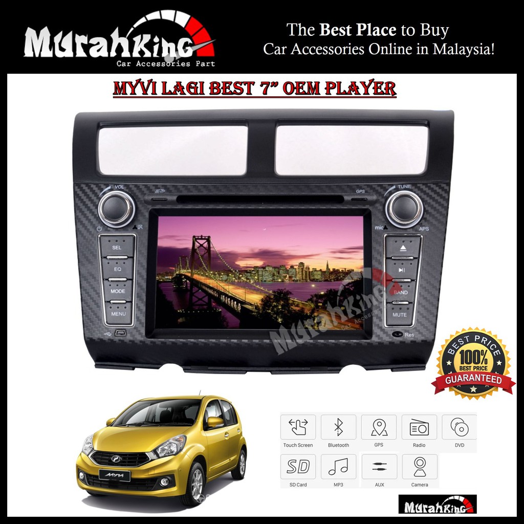 Myvi Lagi Best 7 Oem Plug And Play Bluetooth Usb Touch Cd Dvd Double Din Player Shopee Malaysia