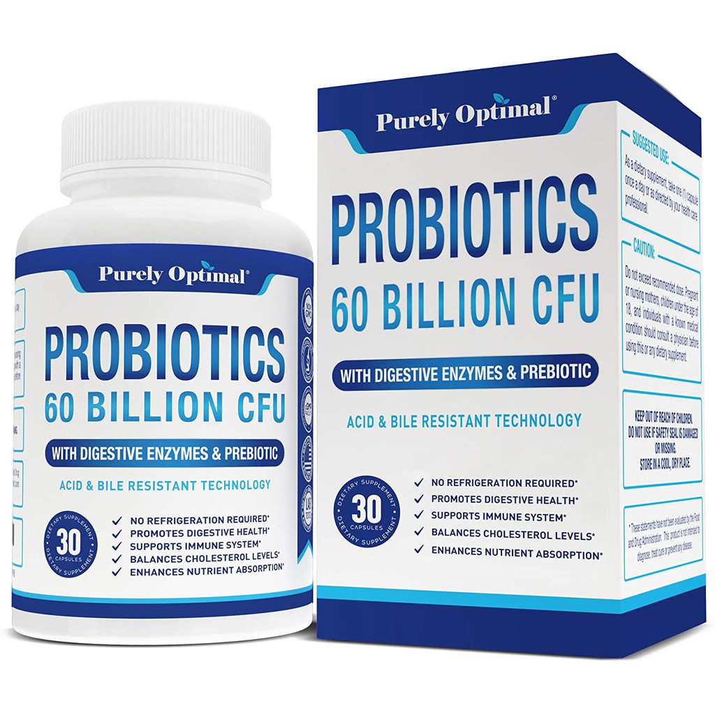 Purely Optimal Premium Probiotics 60 Billion CFU With Organic ...