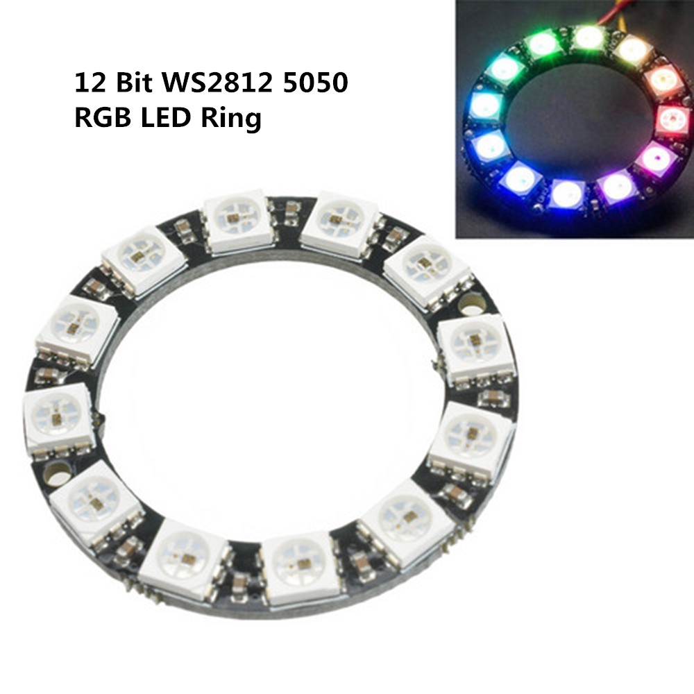 NEW RGB LED Ring 12 Bit WS2812 5050 RGB LED Ring + Integrated Driver