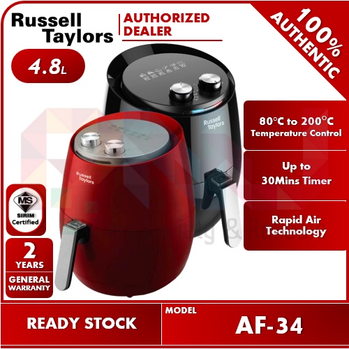 Russell Taylors 4.8L Air Fryer with Rapid Air Techonology AF-34 (Black / Red)