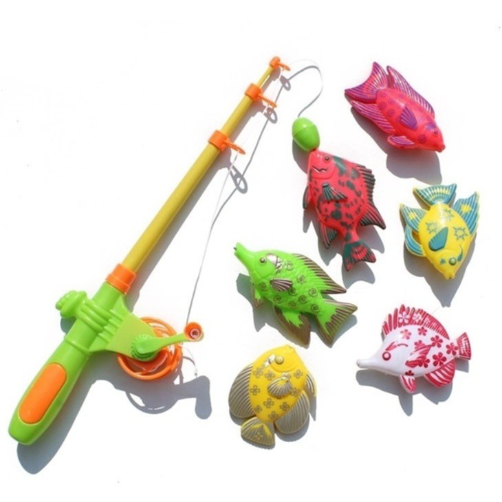 1+6 Fishing Game Toy Rod Hook Catch Kid Children Bath Time