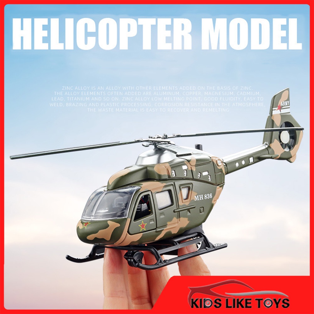 KLT Huey Military Helicopter Airplane Model Toys for Boys Aircraft Toys for Kids Military Model mainan kapal terbang budak lelaki